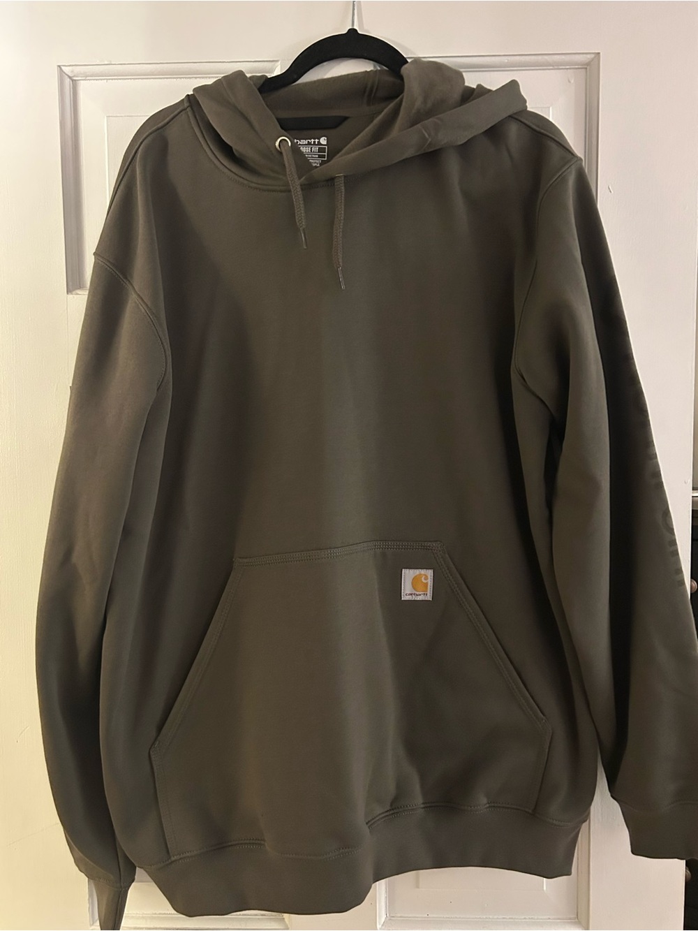 Carhartt Men's Olive Hooded Pullover Sweatshirt